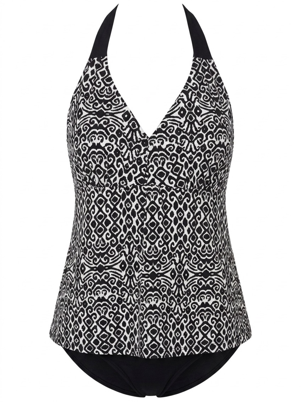 Jones New York Black and White Halter Tankini
